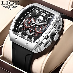 LIGE Men Quartz Watch Sports Fashion Wristwatch Analog Luminous Stopwatch Calendar Chronograph Silicone Gel Watch Lightinthebox