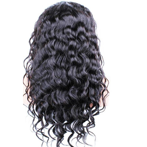 22 Inch #1 Indian Remy Hair Body Wavy Front Lace Wigs PWFU49