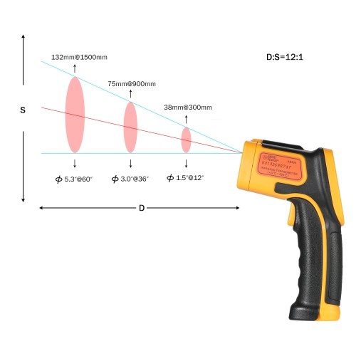 SMART SENSOR Mini Handheld Non-contact LCD Infrared Thermometer -32~550