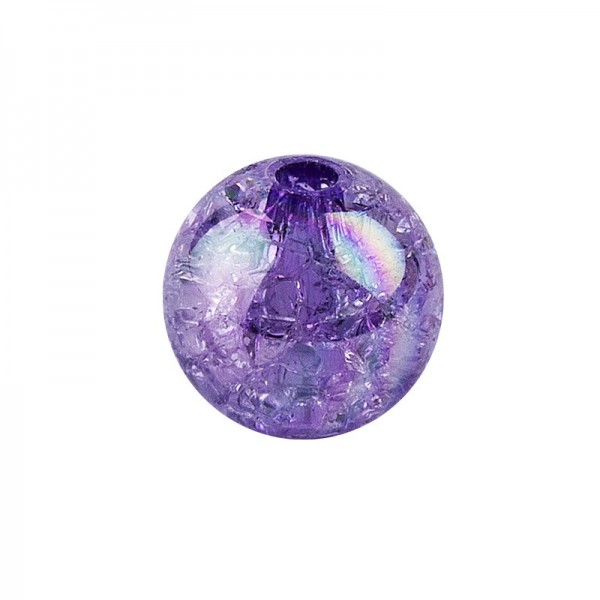 Perlen, Crackle, Ø 8mm, violett-irisierend, 100 Stk.