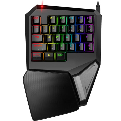 29 Keys Programmable Mechanical One/Single USB Wired Hand LOL DOTA 2 Esport Gaming Keyboard RGB LED Backlit Backlight Kailh Blue Switch