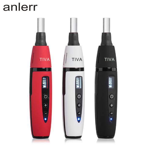 New Original Anlerr Tiva Vape Herbva Dry Herb Vaporizer Pen Kit OLED Screen Ceramic Heating TC Tobacco Baking Airflow Bake Vape OVVEN Pipe