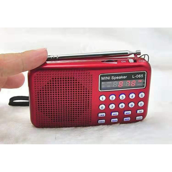 l-065 multifunctional mini digital voice recorder speaker with fm radio mp3 player led support tf/usb