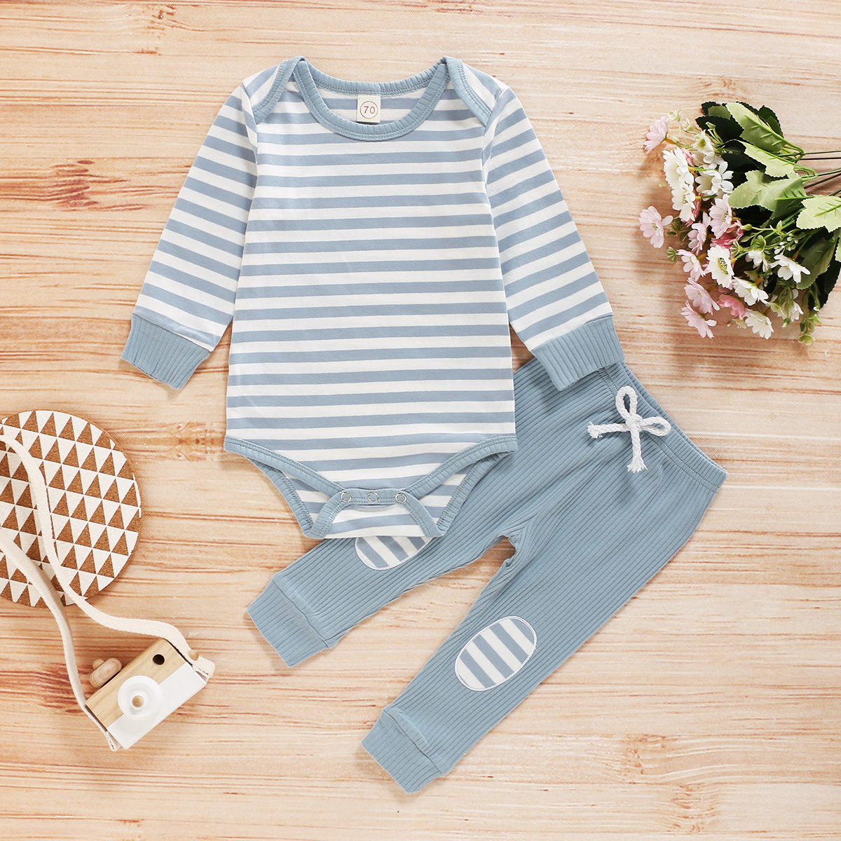 2pcs Baby Unisex Sweet Tie dye Baby's Sets Autumn  Infant Cotton Clothes Underwear Outfits