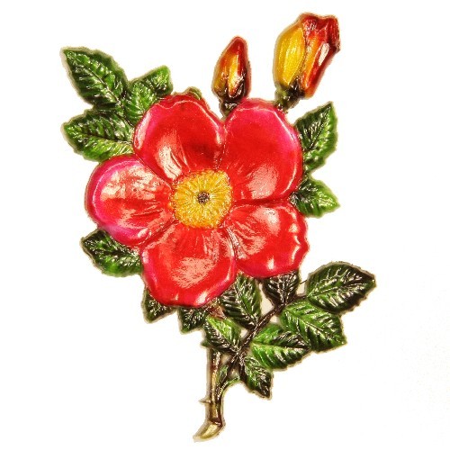 Wachsornament Heckenrose, 9 x 6 cm