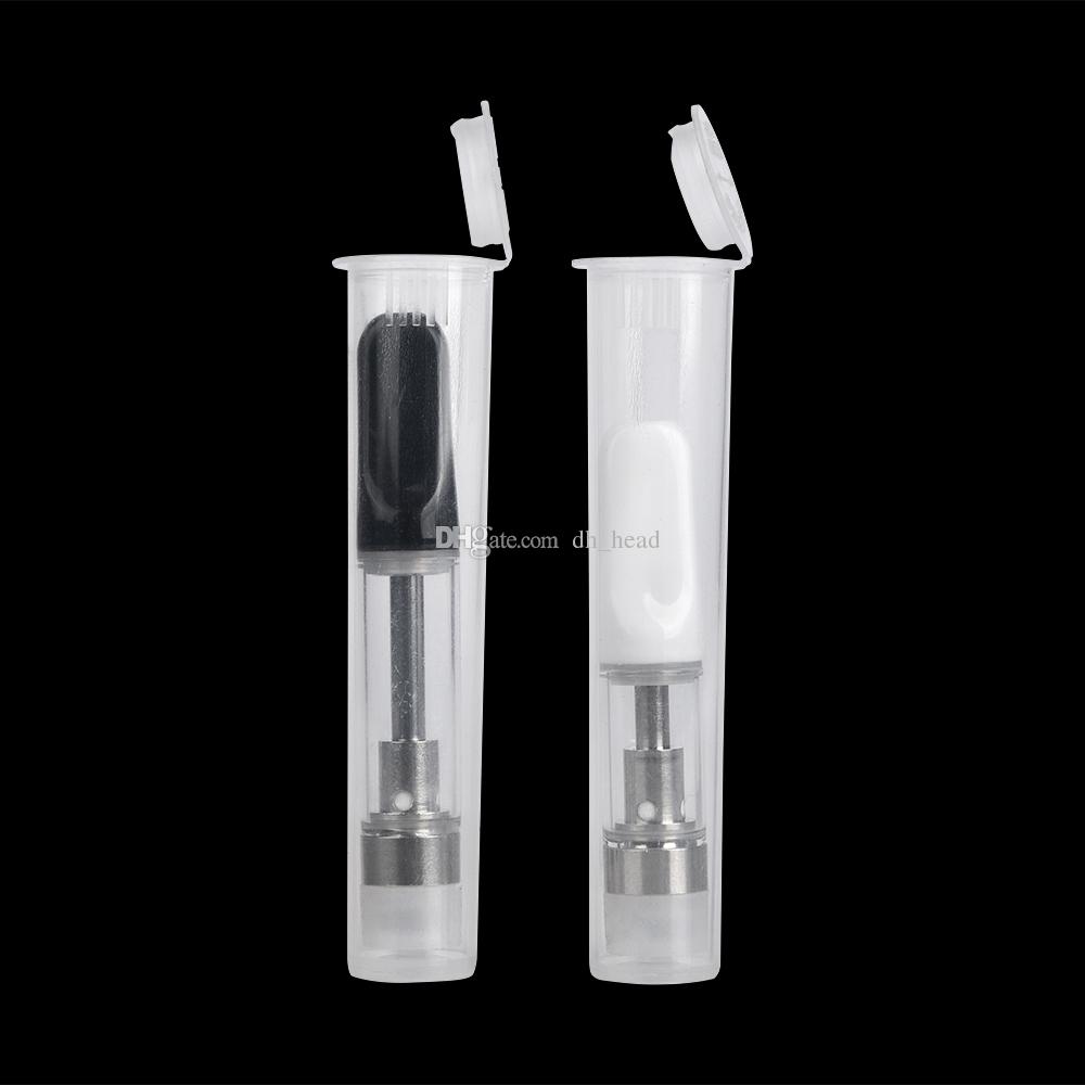 childproof resistant tube plastic 72mm length plastic container for vape cartridge 0.3ml 0.5ml 1.0ml 510 disposable atomizer packaging tubes