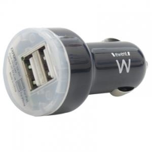 Ewent EW1203 - Auto-Netzteil - 2100 mA - 2 Ausgabeanschlussstellen (USB) - Schwarz