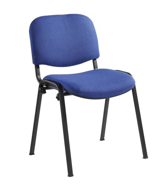 Taurus Blue Stacking Chair With Black Frame (Pack of 4)
