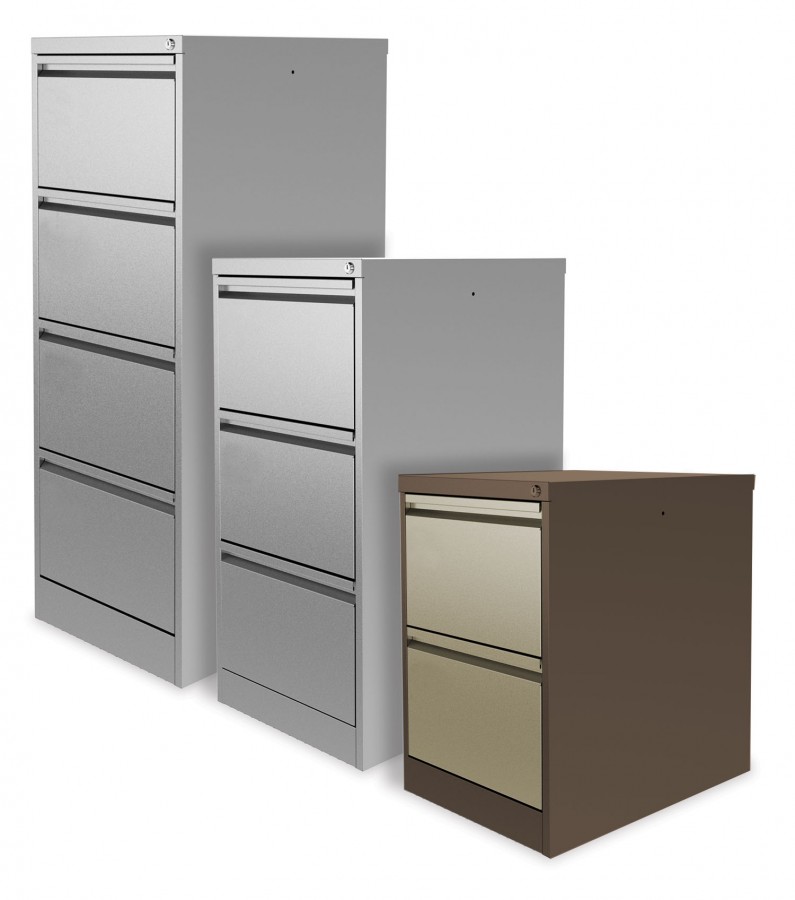 Large Capacity Lockable Filing Cabinet- 2 Drawers- Coffee and Cream