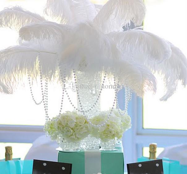Wholesale 100 pcs 16-18inch pure White ostrich feather plumes for wedding centerpiece decoraction costume decor supply