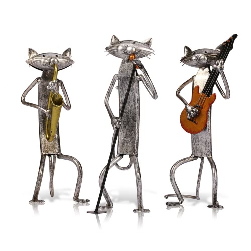 Escultura TOOARTS metal Un gato que juega la guitarra Inicio Artículos de mobiliario Artesanías