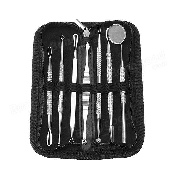 Y.F.M® 7Pcs Stainless Steel Multipurpose Blackhead Acne Comedones Remover Extractor Tool Set Kit