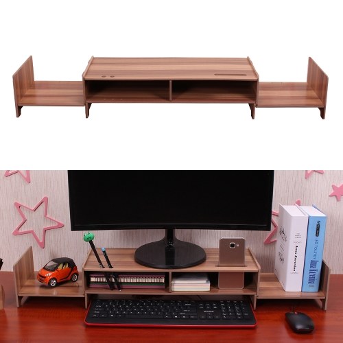 DIY Multiusos Soporte Stand Riser Large Desk Organizer Diseño Transformable de Madera para Office School Home
