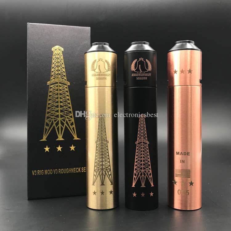 Rig Mod V3 Kit clone Rig V3 Mech Mod with Roughneck RDA atomizer Brass Material 4 Colors Fit 18650 Battery Mechanical Mod Free Ship