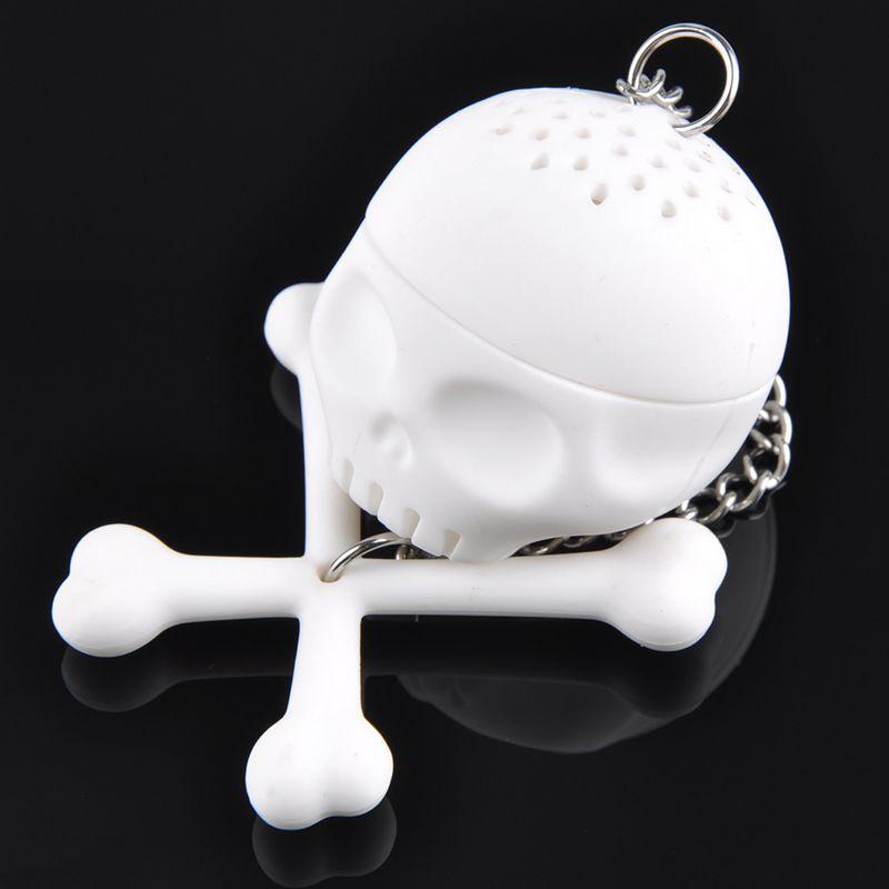New Arrival Fashion Silicone T-Bones Skull Tea Infuser Loose Tea Leaf Health tea Strainer Herbal Spice Filter Diffuser for beauty