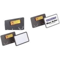 DURABLE Namensschild Clip-Card, mit Magnet, 75 x 40 mm mit farbigem Rahmen und Fenstereinsatz aus strapaziertem (8129-01)