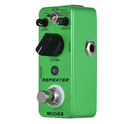 MOOER REPEATER Digital Delay Pédale d'Effet Guitare 3 Modes True Bypass Full Metal Shell