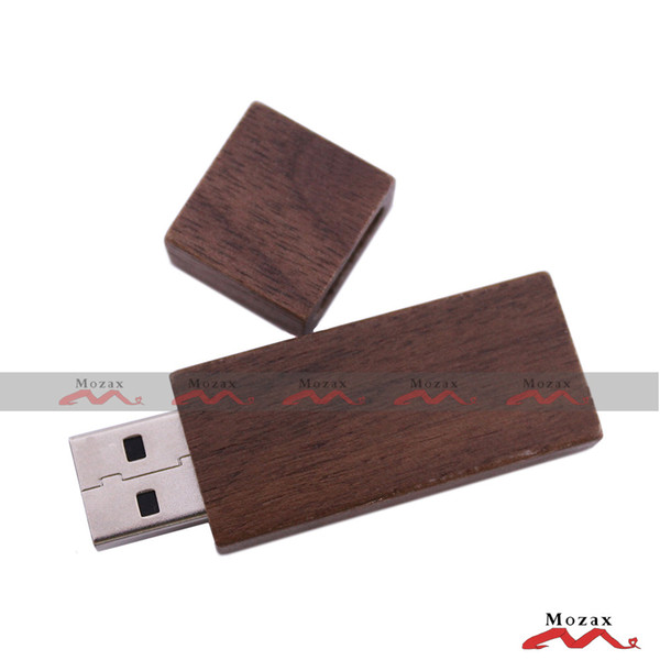 10PCS 1GB/2GB/4GB/8GB/16GB Wood USB Flash Drive Genuine Storage Memory Thumb Stick Pendrive Brown Walnut Wood Suitable for Logo Engraved