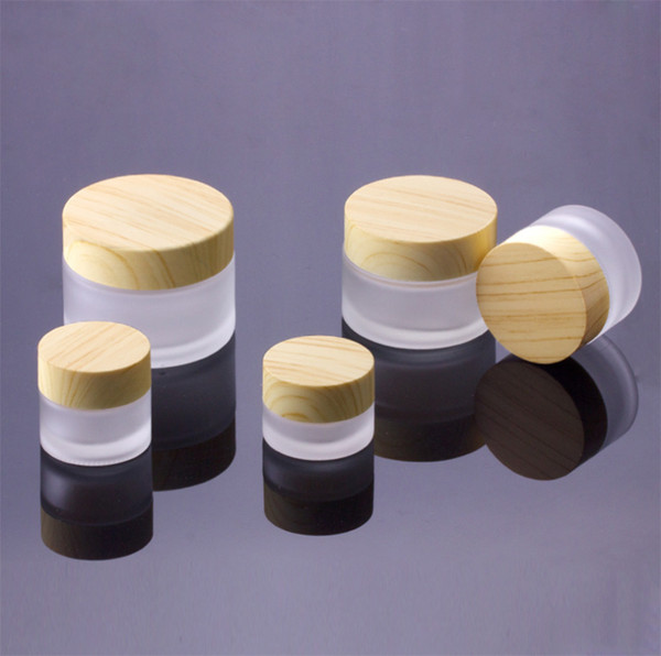 5g 10g 15g 30g 50g cosmetic jars cream empty makeup face cream refillable containers packing bottle with wood grain cover
