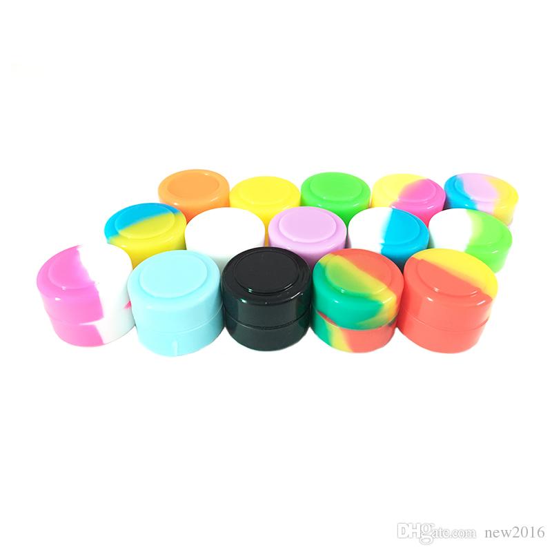 2 Ml Silicone Oil Container For Wax Dab Round Oil Slicks Container Wax Jar 5 Pcs/lot