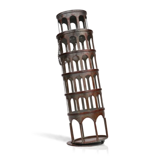 TOOARTS La torre de metal estante del vino Estante del vino con el aspecto práctico y hermoso adorno práctica de la artesanía