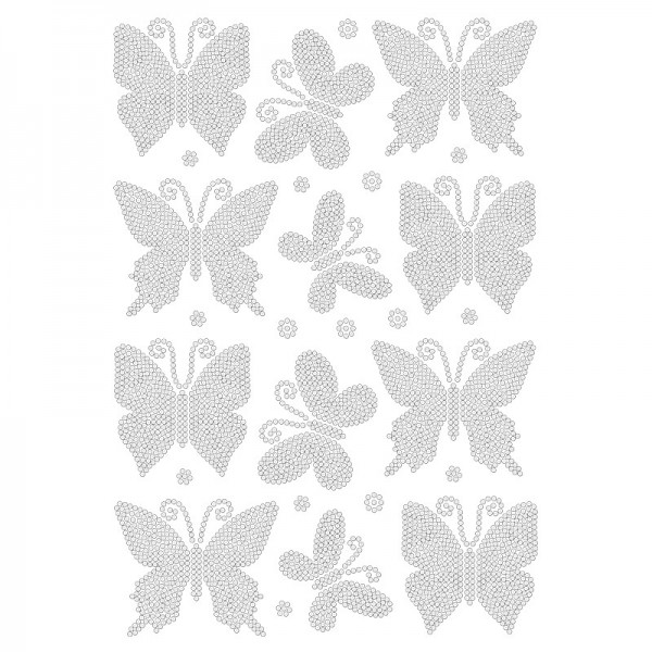 Bügelstrass-Design, DIN A4, klar, Schmetterlinge 2