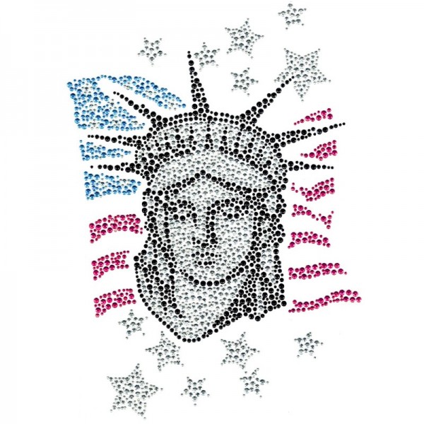 Bügelchaton-Design, DIN A4, mehrfarbig, Lady Liberty