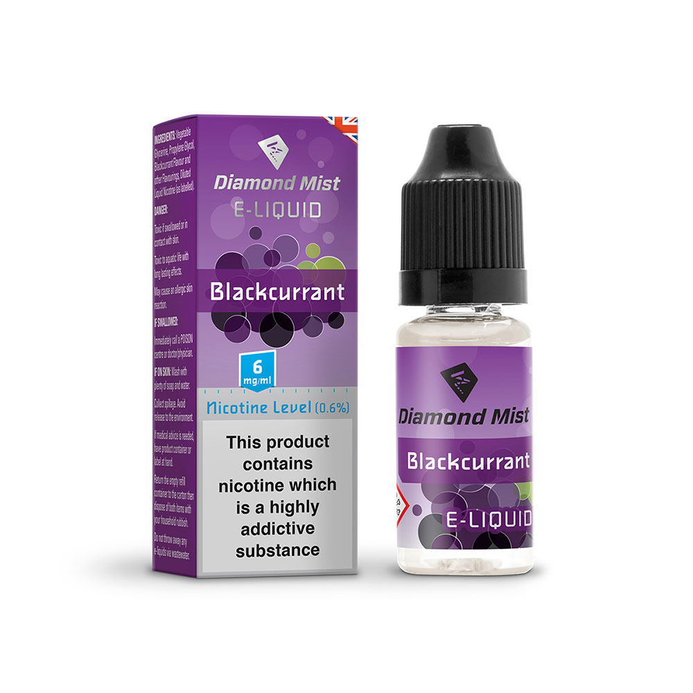 Diamond Mist E-Liquid Blackcurrant Flavour 10ml -  6mg Nicotine