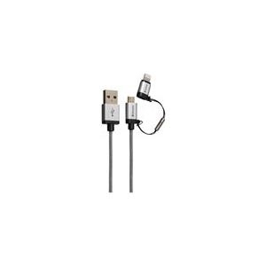 Verbatim Sync & Charge - iPad- - iPhone- - iPod- - Mobiltelefon- - Tablet-Lade- / Datenkabel - Lightning / USB - 10-polig Micro-USB Typ B (M) - 9-polig USB Typ A (M) - 1,2m - Space-grau - mit 10 pin Micro-USB Type B to Apple Lightning adapter - für Apple