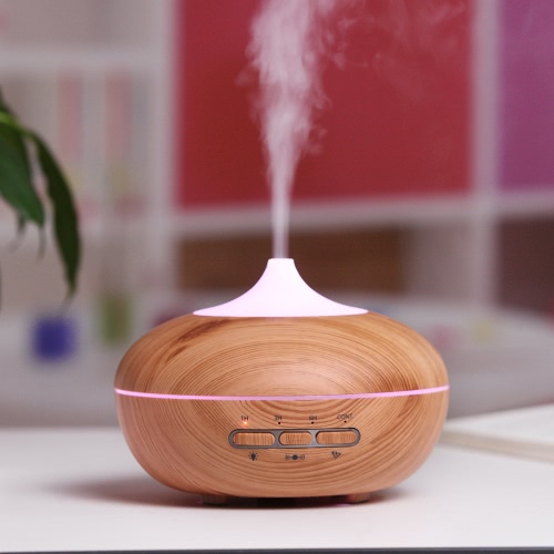 300ml Aroma Essential Oil Diffuser with Microwave Induction Ultrasonic Humidifier Air Purifier Mist Maker with 7 Colors LED Light for Yoga Home Bedroom Office