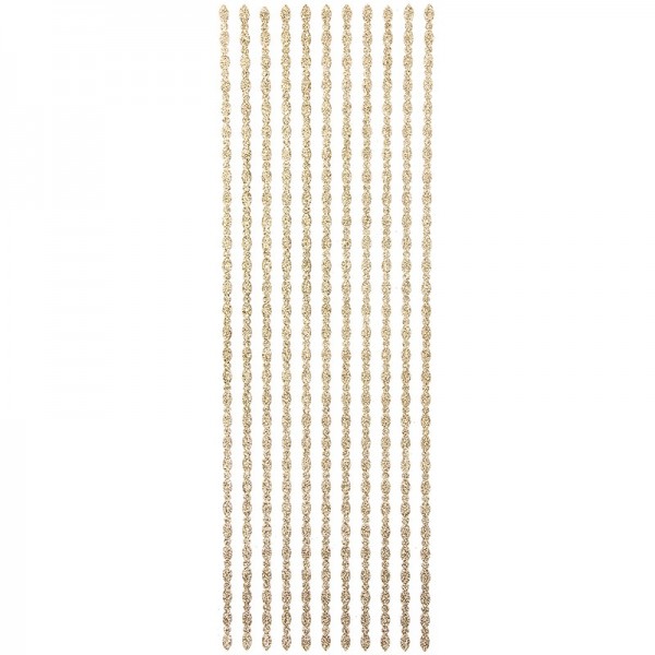 Glitzer-Bordüren "Ramona", Sticker-Linien, 30cm lang, 4mm breit, gold