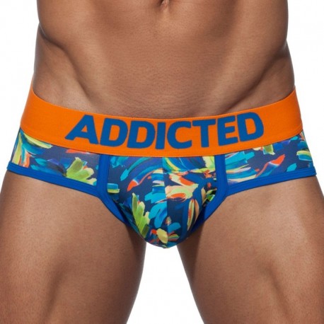 Addicted Flowery Swimderwear Push Up Brief - Orange L