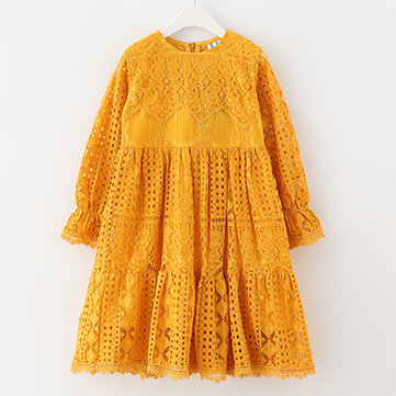 Yellow Lace Bohemian Girls Dress