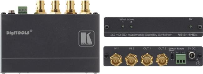 Kramer DigiTOOLS VS-211HDXL 2x1:2 3G HD-SDI Automatic Standby Switcher - Video-Schalter - Desktop (90-70818090)