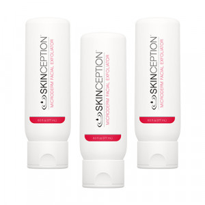 Skinception Microderm Facial Exfoliator - With Fruit Enzymes - 120ml Topical Application - 3 Packs