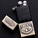 Electronic USB Rechargeable Wind-Proof Metal Gold Lighters Toys(Las Vegas Pattern)