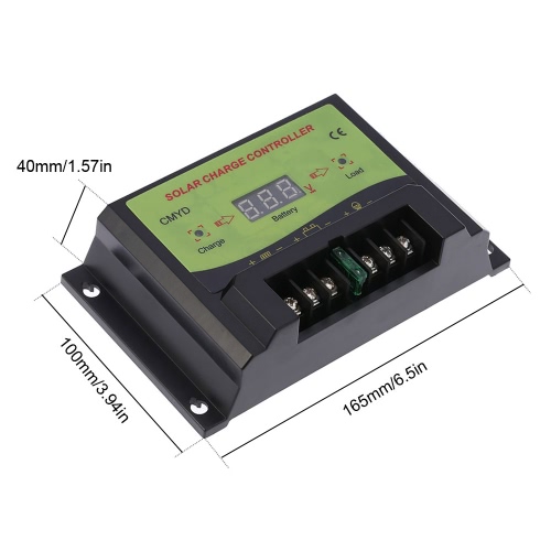 Anself 10A 12/24V Automatic Intelligent Solar Charge Controller PWM Charging Panel Battery Regulator Temperature Compensation