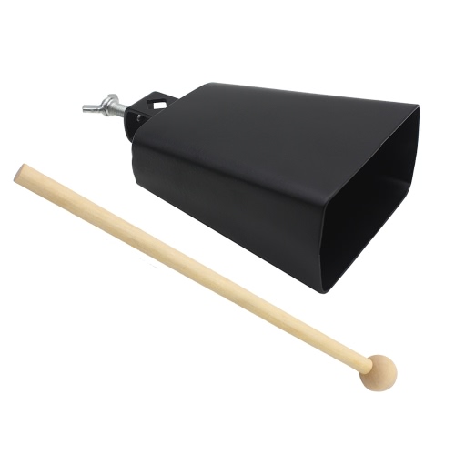 8 Inch Iron Cow-bell Percussion Instrument with Clapper for Drum Set Kit Accessory