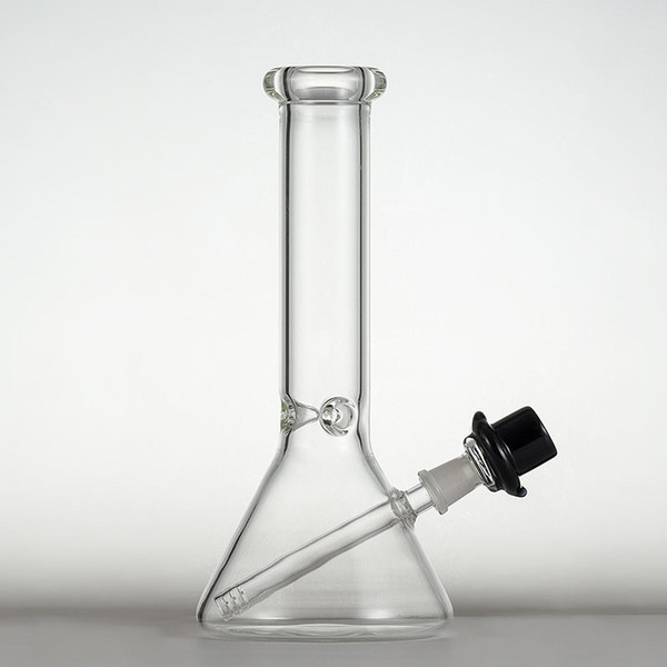 10 inches glass bongs beaker bong fixed downstem and bowl piece with ice catcher thick glass water bongs 14mm female joint dab rig