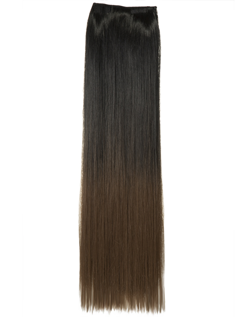 Luxury Ombre One Piece Straight Clip-In Natural Black to Tanned Brown 1BTT10