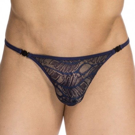 L'Homme invisible Anton Striptease Thong - Navy S