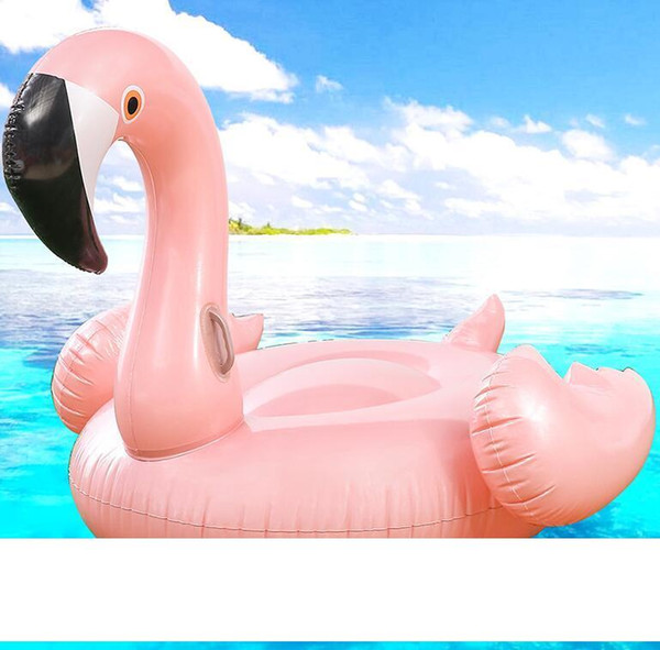 150CM Giant Flamingo mattress summer swimming Pool Toy Floats Inflatable Rose golden Cute Swim Ring tubes for Water Holiday Fun Party