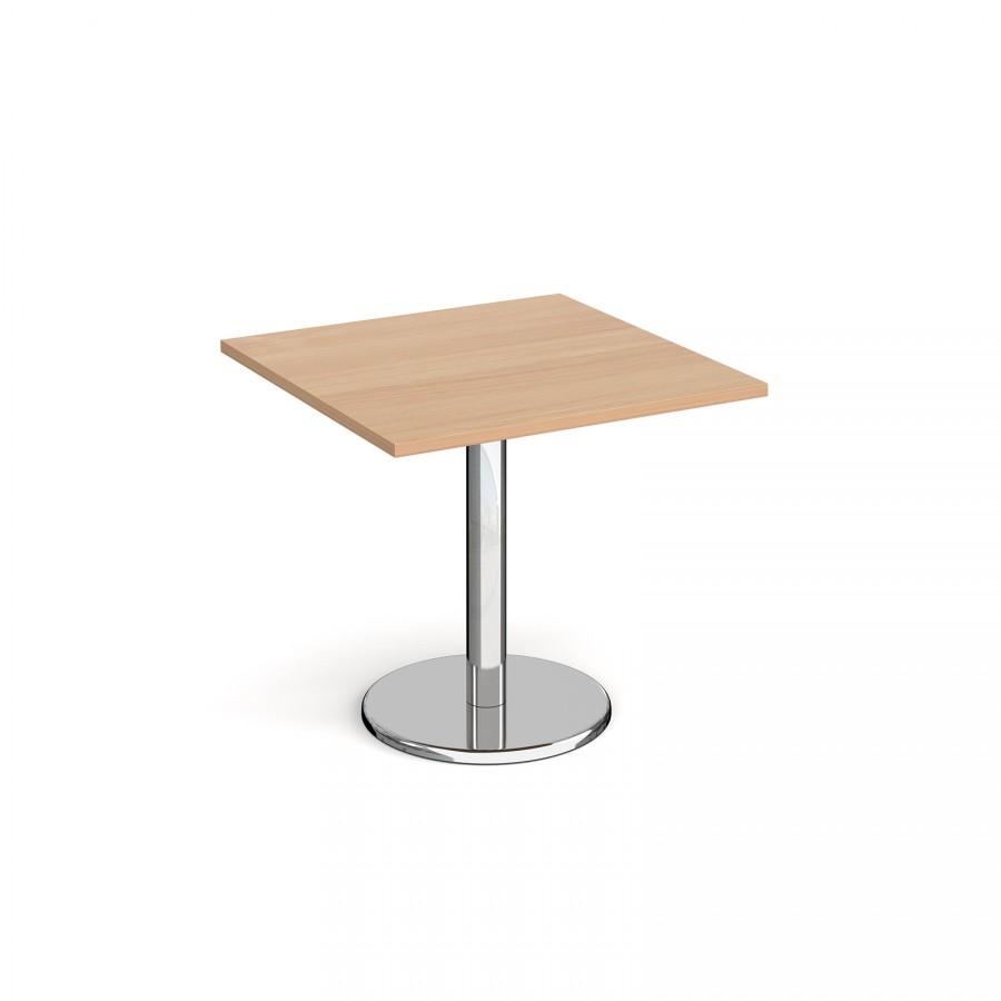 Pisa Maple Square Dining Table 800mm with Chrome Base