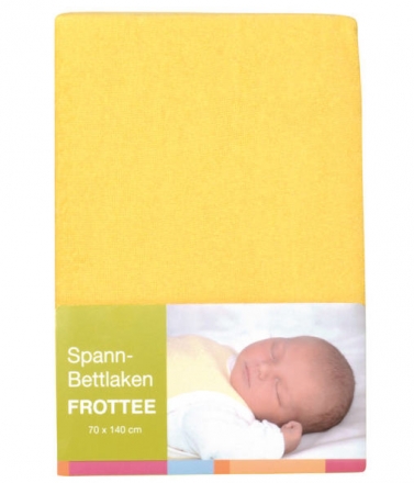 Baby Plus Spannbettlaken Frottee gelb 40x90cm
