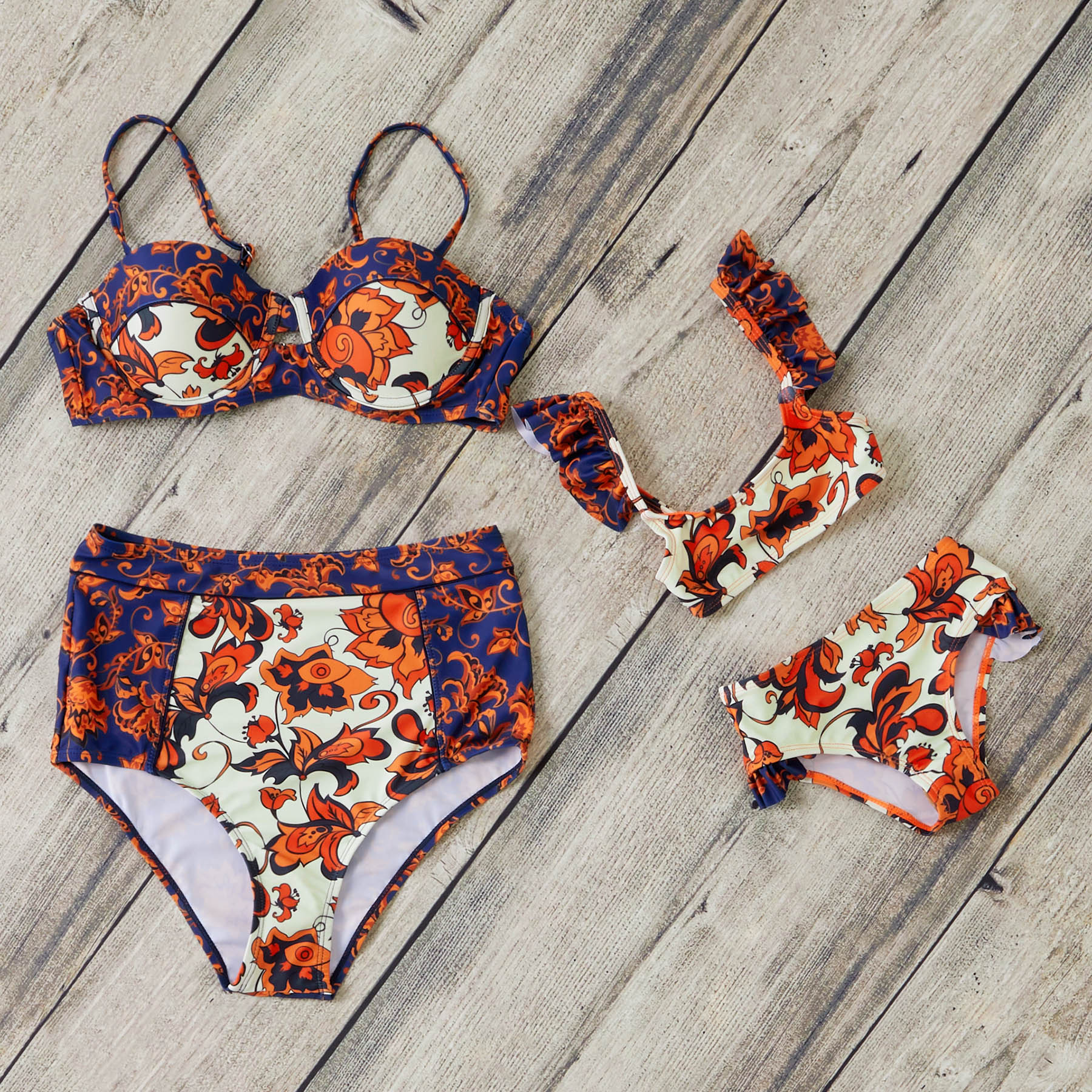 Flower  Matching Swimsuit for Mom and Me