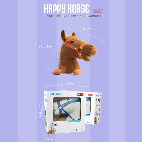 Riding Horse Toy Simulated Galloping Sounds Tied on Plush Stuffed Doll for Kids Emotional Companionship Indoor and Outdoor Play