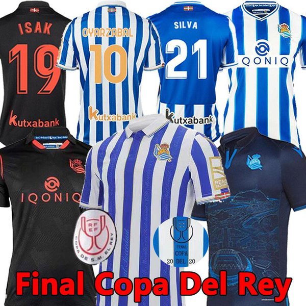Real Sociedad 19/20 Final Copa del Rey soccer jersey 20/21 OYARZABAL PORTU BAUTISTA SILVA ISAK MERINO Men Kids kits Football Jerseys Uniform