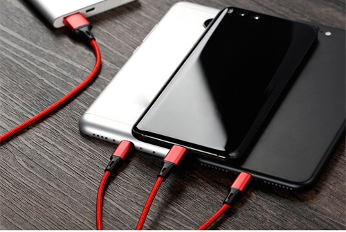 Haute Qualité Nylon Tressé Type-C Lightning Micro USB Câble de Données 3 en 1 Charge Rapide Stable Câble de Charge de Transmission de Données pour iPhone X 8 Samsung Galaxy S9 S8 iOS Téléphone Android