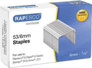 RAPESCO Heftklammern 53/6, verzinkt, 5.000 Stück Stahldraht-Klammern, besonders geeignet für Tacker und - 1 Stück (0749)
