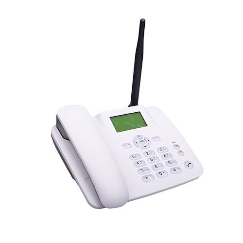 Téléphone fixe sans fil 4G Support de téléphone de bureau GSM 850/900/1800/1900MHZ Carte SIM Téléphone sans fil avec antenne Radio-Réveil Fonction SMS pour Maison Maison Centre d'appels Bureau Entreprise Hôtel